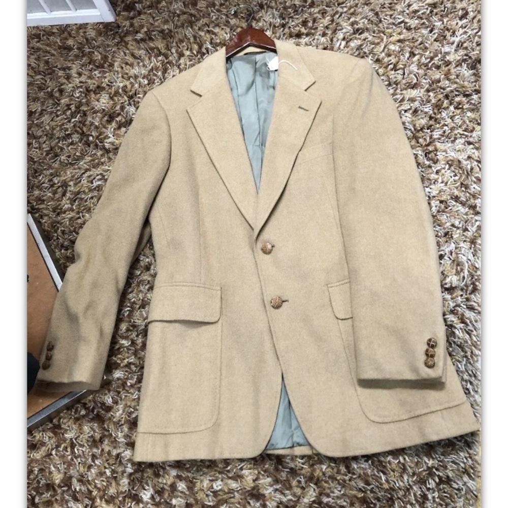 Escadrille, Men’s, Jacket, solid tan, wool,SizeM.: